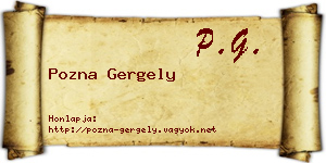 Pozna Gergely névjegykártya